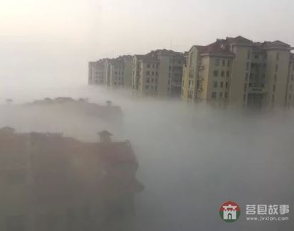 莒縣遭遇強(qiáng)霧霾天氣 局部能見度不足10米